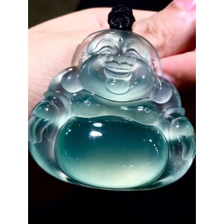 Jade Necklaces for Women Men, Jade Buddha Laughing Buddha Ice Buddha Jade Pendant Jewelry