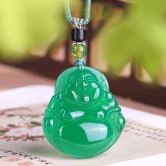 Jade Pendants for Women and Men, Jade Buddha Pendant Buddha Chrysoprase Pendant, Jade Agate Pendant Necklace