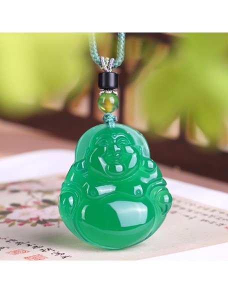 Jade Pendants for Women and Men, Jade Buddha Pendant Buddha Chrysoprase Pendant, Jade Agate Pendant Necklace