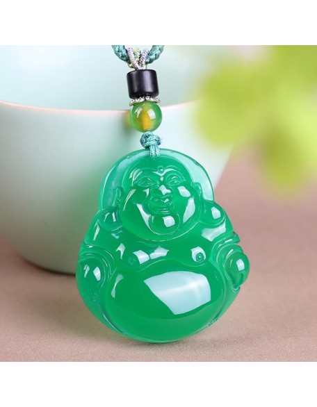 Jade Pendants for Women and Men, Jade Buddha Pendant Buddha Chrysoprase Pendant, Jade Agate Pendant Necklace