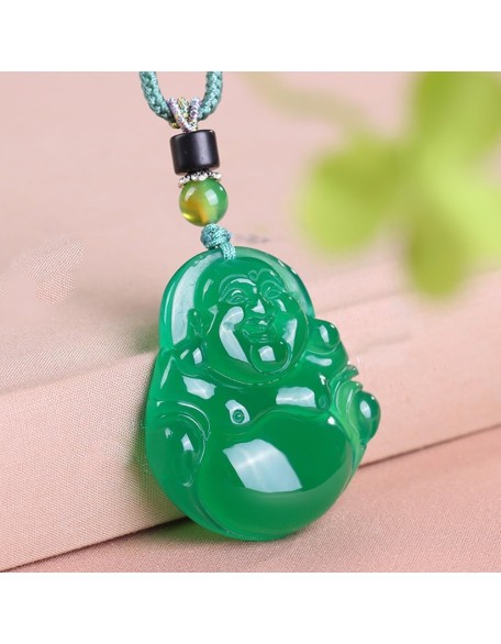 Jade Pendants for Women and Men, Jade Buddha Pendant Buddha Chrysoprase Pendant, Jade Agate Pendant Necklace