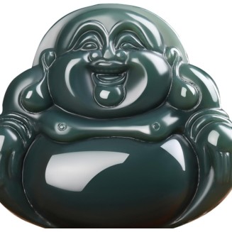 Jade Necklaces for Women Men, Jade Pendant Big Belly Maitreya Laughing Buddha Pendant