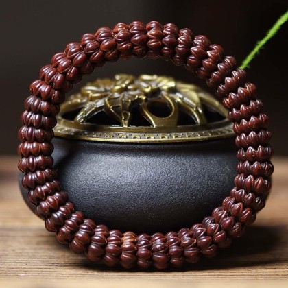 Bodhi Bracelet Exquisite Money Seed Bodhi Bracelet Carved Lotus Bracelet for Men Women Prayer Meditation