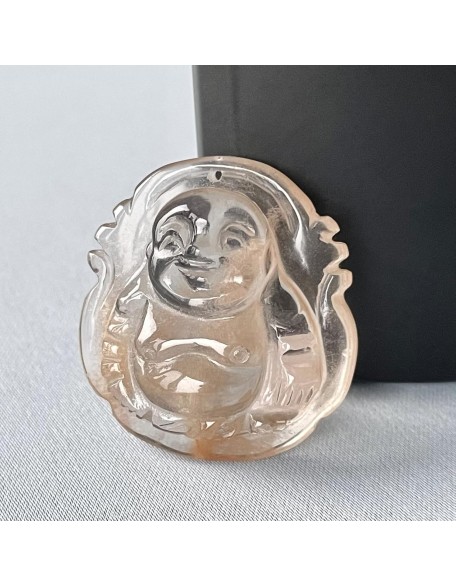 Red rabbit hair buddha pendant Natural crystal carving hand carved buddha necklace