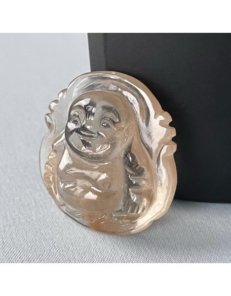 Red rabbit hair buddha pendant Natural crystal carving hand carved buddha necklace