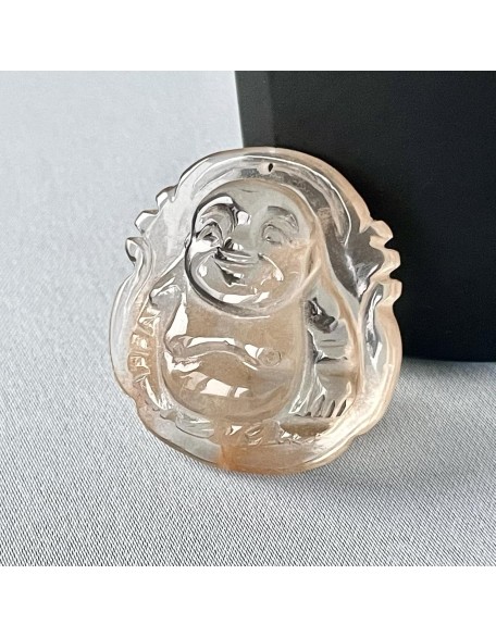 Red rabbit hair buddha pendant Natural crystal carving hand carved buddha necklace