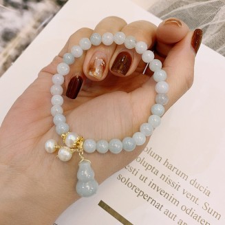 Light Green Jade Wu Lou Amulet Bracelet