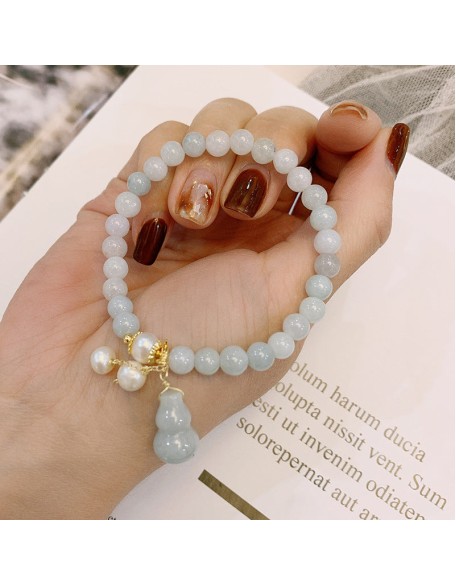 Light Green Jade Wu Lou Amulet Bracelet