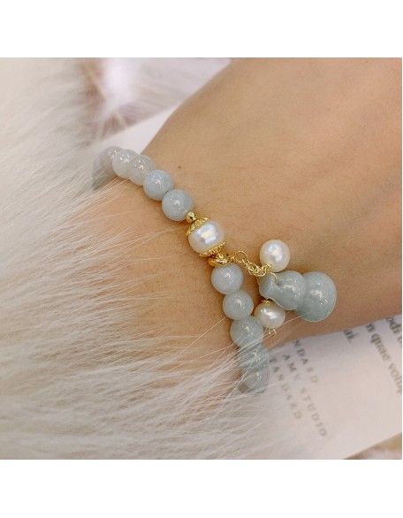 Light Green Jade Wu Lou Amulet Bracelet