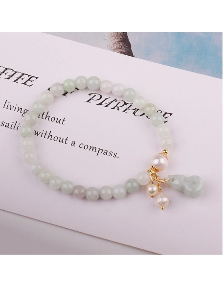 Light Green Jade Wu Lou Amulet Bracelet