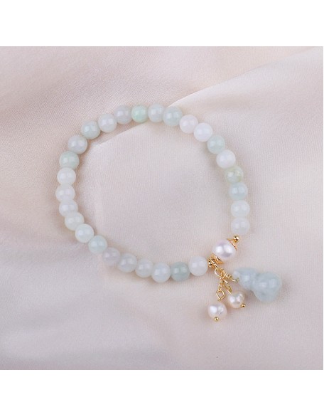 Light Green Jade Wu Lou Amulet Bracelet