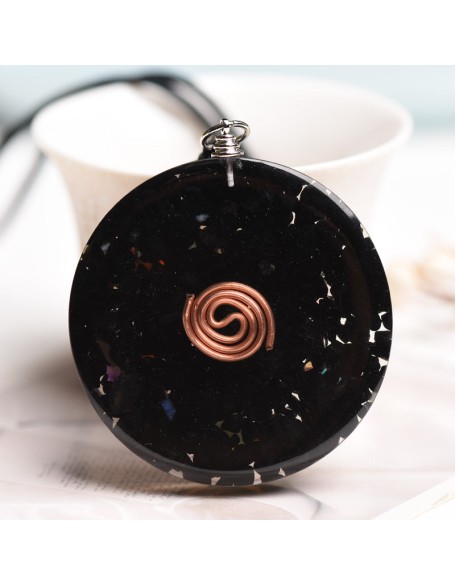 Black Tourmaline Metatron’s Cube Orgonite Protection Necklace