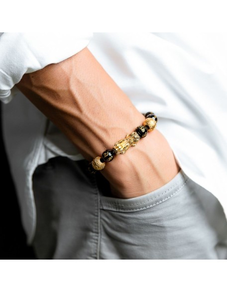 Feng Shui Pixiu Black Obsidian Wealth Bracelet - Attract Wealth