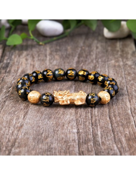 Feng Shui Pixiu Black Obsidian Wealth Bracelet - Attract Wealth