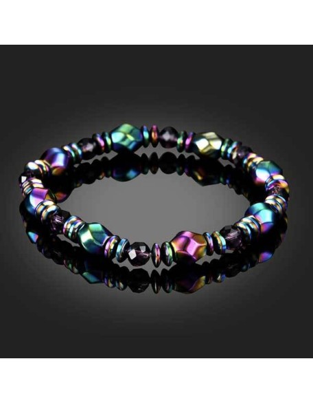 Rainbow Magnetic Hematite Wellness Bracelet