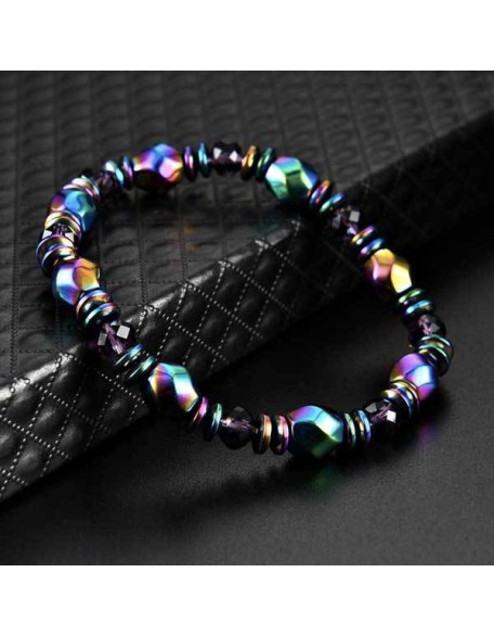 Rainbow Magnetic Hematite Wellness Bracelet