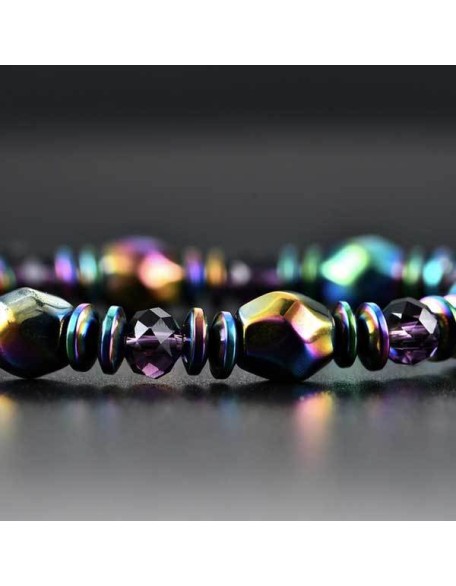 Rainbow Magnetic Hematite Wellness Bracelet