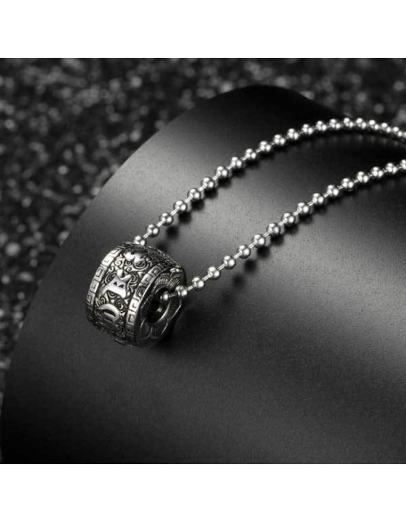 Titanium Steel Buddhist Mantra Necklace - Six True Words