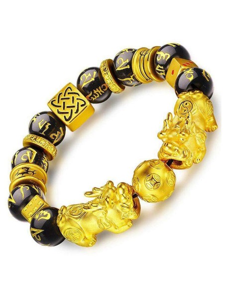 Gold-Plated Double Pixiu Bracelet - Extreme Wealth & Protection