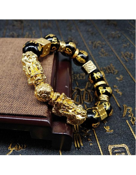 Gold-Plated Double Pixiu Bracelet - Extreme Wealth & Protection