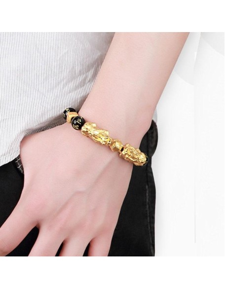 Gold-Plated Double Pixiu Bracelet - Extreme Wealth & Protection