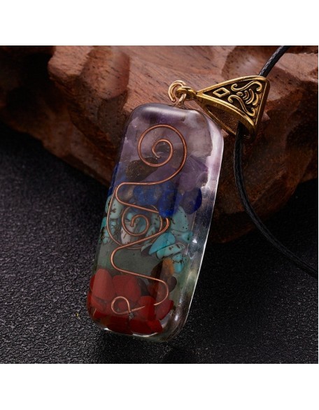 7 Chakra Orgone Necklace - Energy Healing & EMF Protection