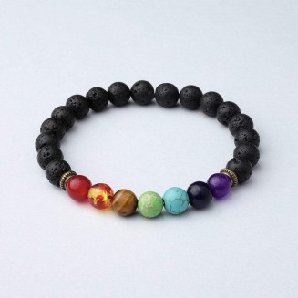 7 Chakra Lava Stone Bracelet - Essential Oil Diffuser