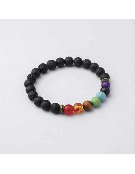 7 Chakra Lava Stone Bracelet - Essential Oil Diffuser