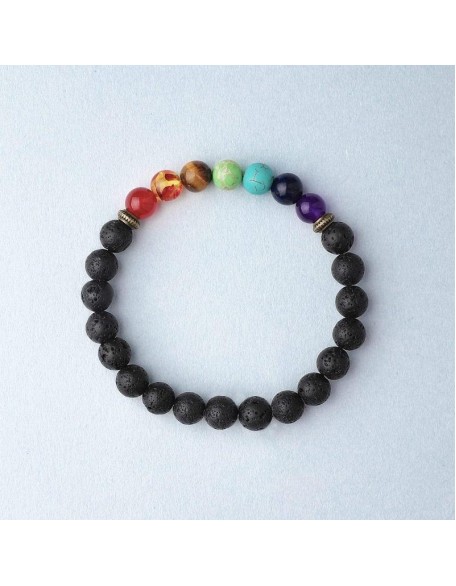 7 Chakra Lava Stone Bracelet - Essential Oil Diffuser