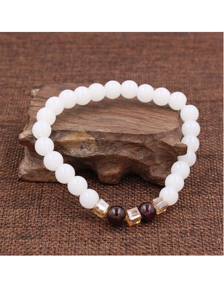 White Chalcedony Positivity Bracelet - Positivity & Harmony