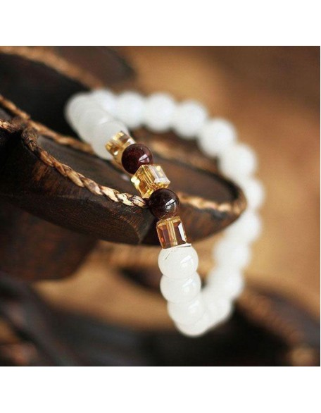 White Chalcedony Positivity Bracelet - Positivity & Harmony