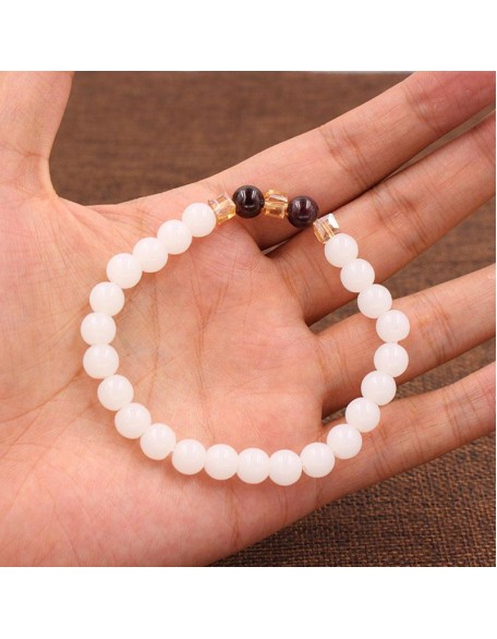 White Chalcedony Positivity Bracelet - Positivity & Harmony