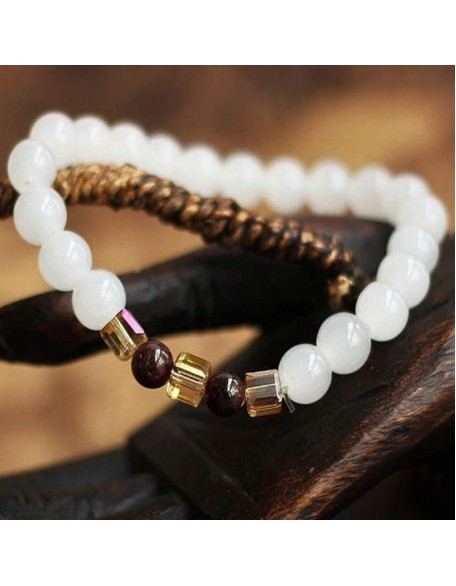 White Chalcedony Positivity Bracelet - Positivity & Harmony