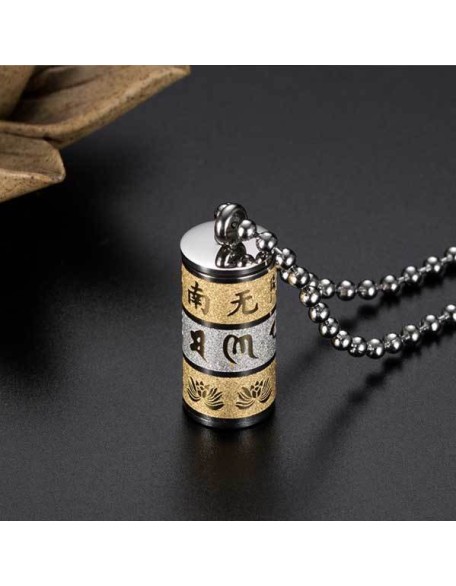 Tibetan Prayer Wheel - Spinning Buddhist Mantra Necklace