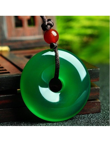 Green Jade Disk Necklace - Attract Positivity & Harmony