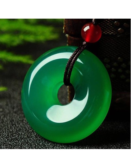 Green Jade Disk Necklace - Attract Positivity & Harmony