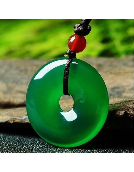 Green Jade Disk Necklace - Attract Positivity & Harmony