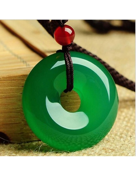 Green Jade Disk Necklace - Attract Positivity & Harmony