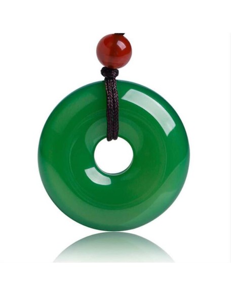 Green Jade Disk Necklace - Attract Positivity & Harmony