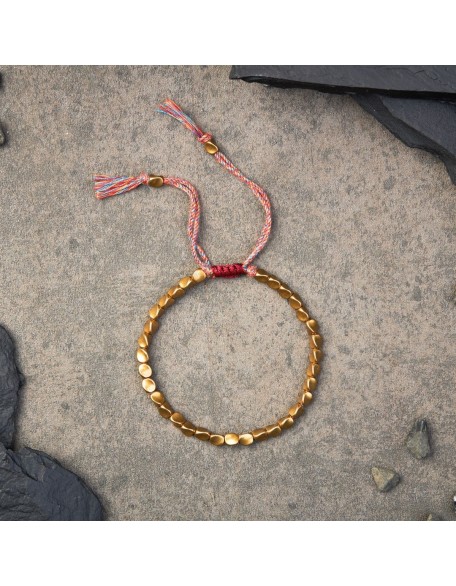 Tibetan Copper Beads Bracelet Handmade - For Healing, Strength & Protection