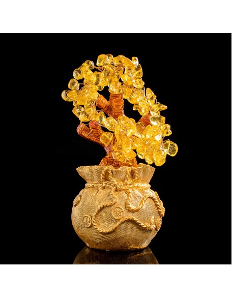 Citrine Money Tree for Prosperity - Feng Shui Gemstone Ornament