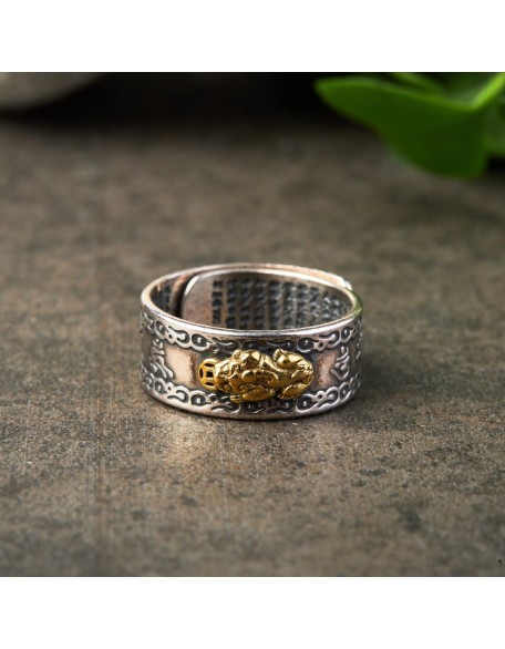 Feng Shui Pixiu Mantra Ring - Wealth & Protection