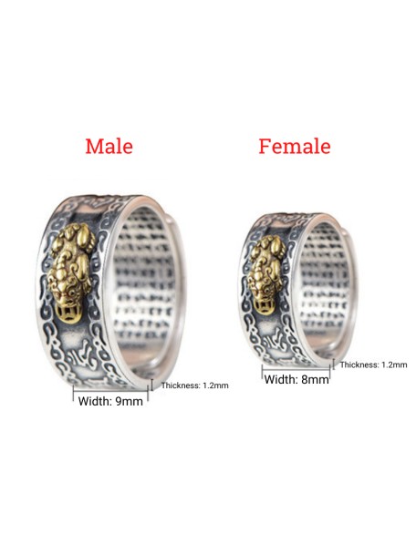 Feng Shui Pixiu Mantra Ring - Wealth & Protection