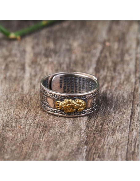 Feng Shui Pixiu Mantra Ring - Wealth & Protection