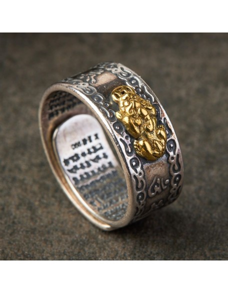 Feng Shui Pixiu Mantra Ring - Wealth & Protection