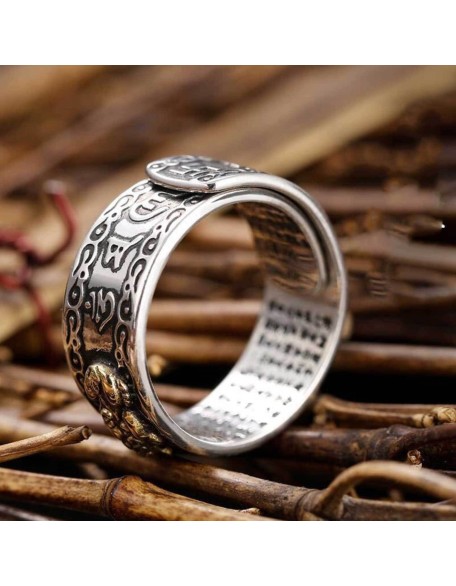 Feng Shui Pixiu Mantra Ring - Wealth & Protection