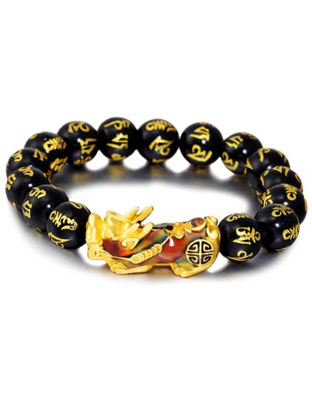 Color-Changing Pixiu Obsidian Wealth Bracelet