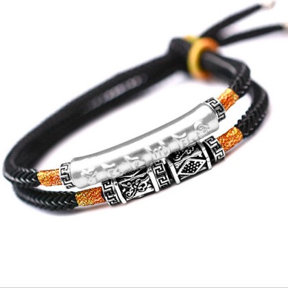 Tibetan Mantra Double Bracelet - For Luck & Protection