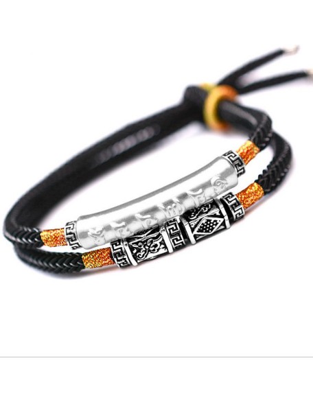 Tibetan Mantra Double Bracelet - For Luck & Protection