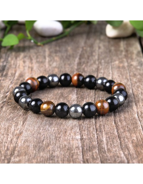 Triple Protection Bracelet - Tiger’s Eye, Obsidian, Hematite